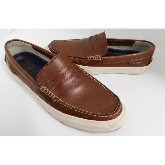 Cole Haan Pinch Marine‎ Classic Brown Leather Slip On Loafers Boat Shoes 9.5 M - Picture 1 of 8